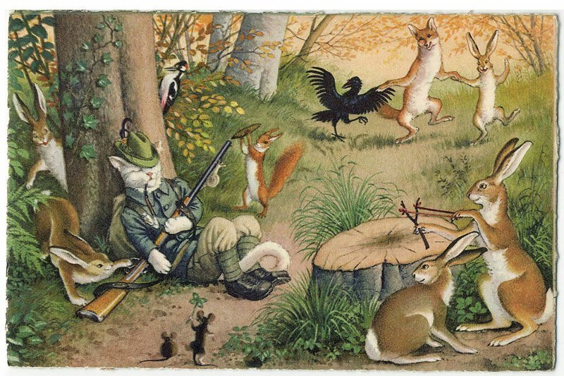 Очаровательные открытки про котиков из 1950-х