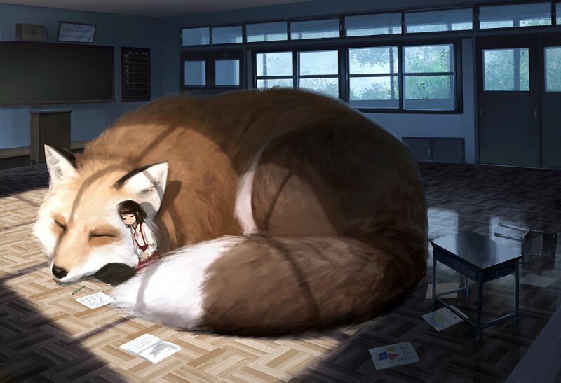 Японская художница создала волшебный мир с огромными животными