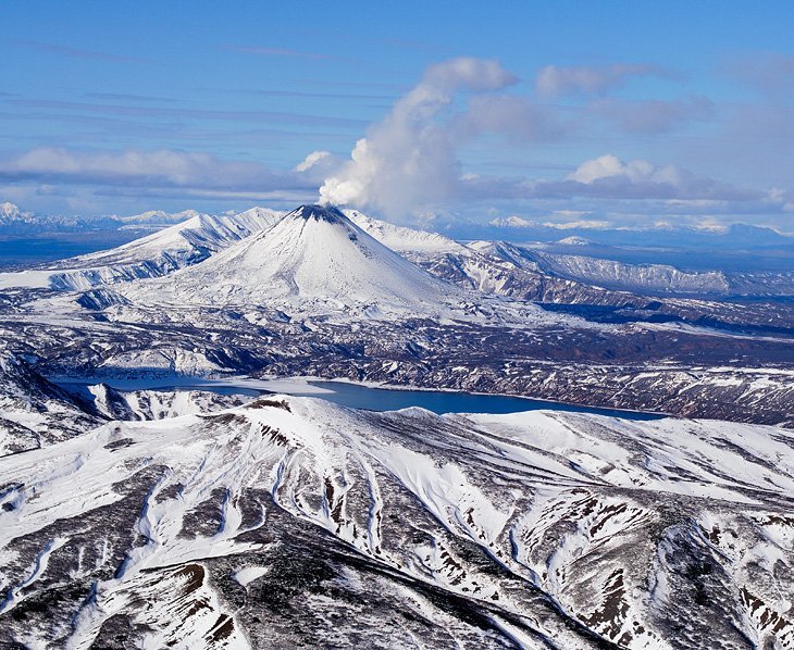 Красота зимней Камчатки с высоты