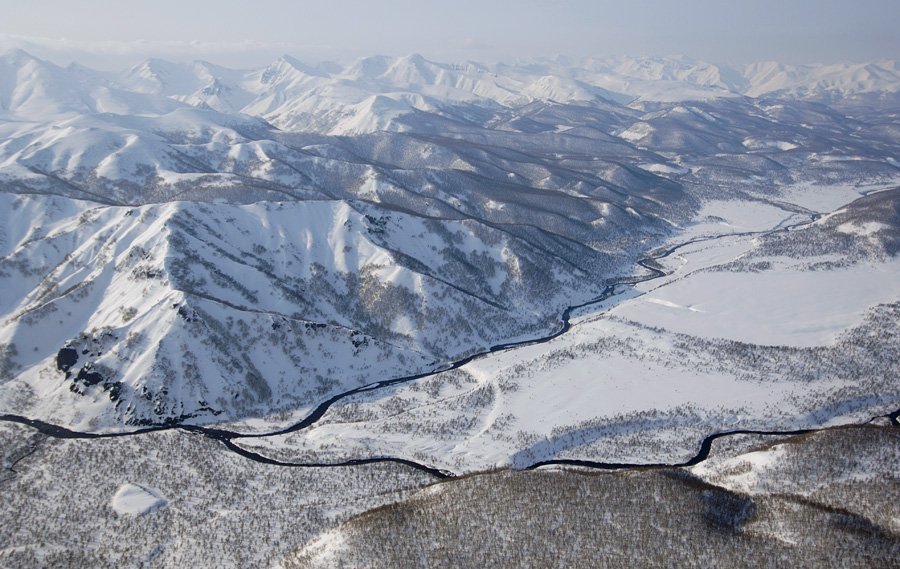 Красота зимней Камчатки с высоты