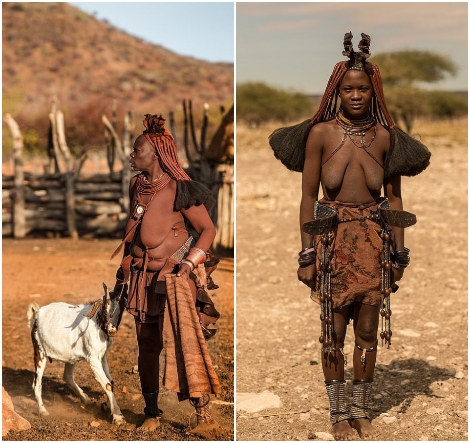 Мужчины племени Химба со стадом ушли из-за засухи
