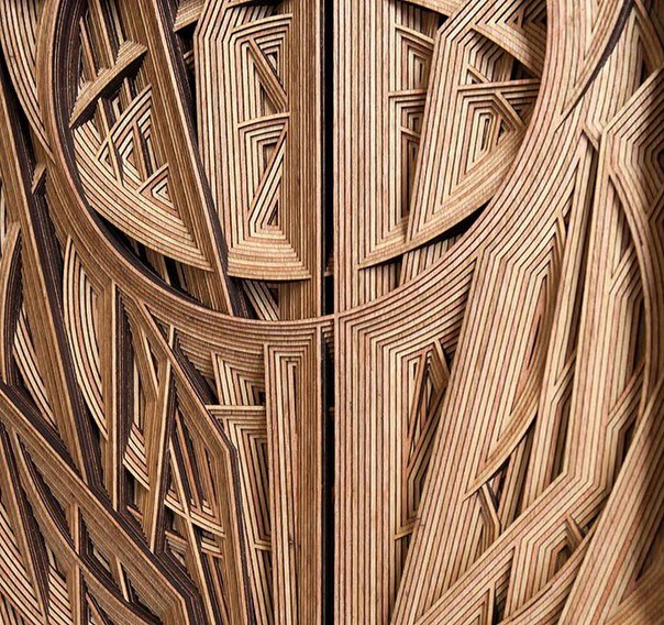 Мандалы из дерева от американского художника Габриэля Шама