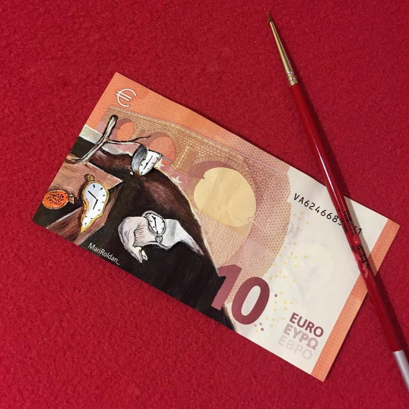 Картины на денежных купюрах от испанской художницы