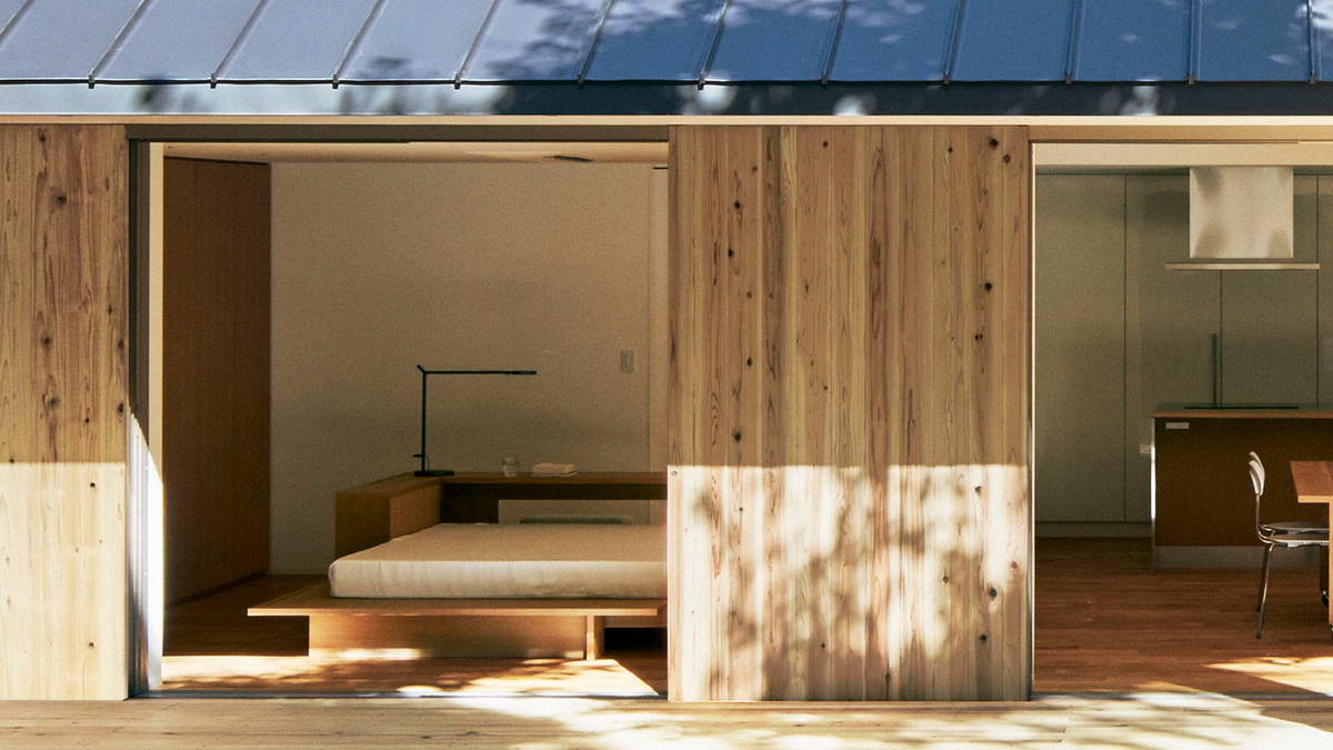 Одноэтажный сборный дом для отдыха в Японии