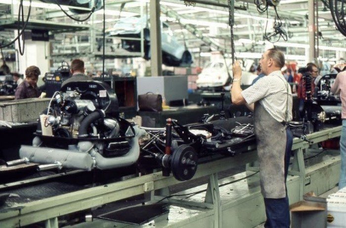 Экскурсия по заводу Volkswagen в Вольфсбурге в 1970 году