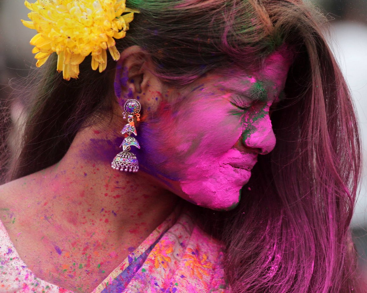 Ежегодный индуистский фестиваль весны Холи в Индии
