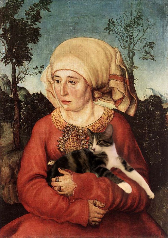 Художница добавила кошек на картины старых мастеров