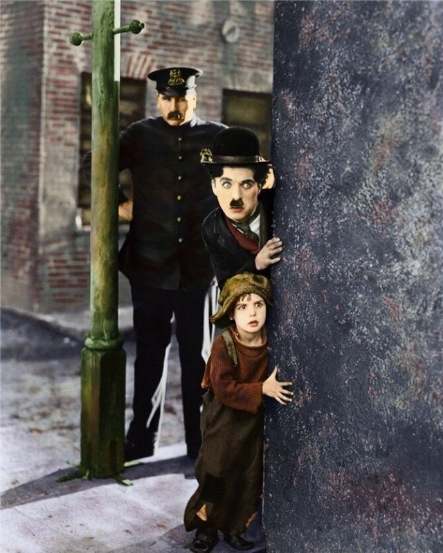 Цветные снимки Чарли Чаплина 1910-1930 годов