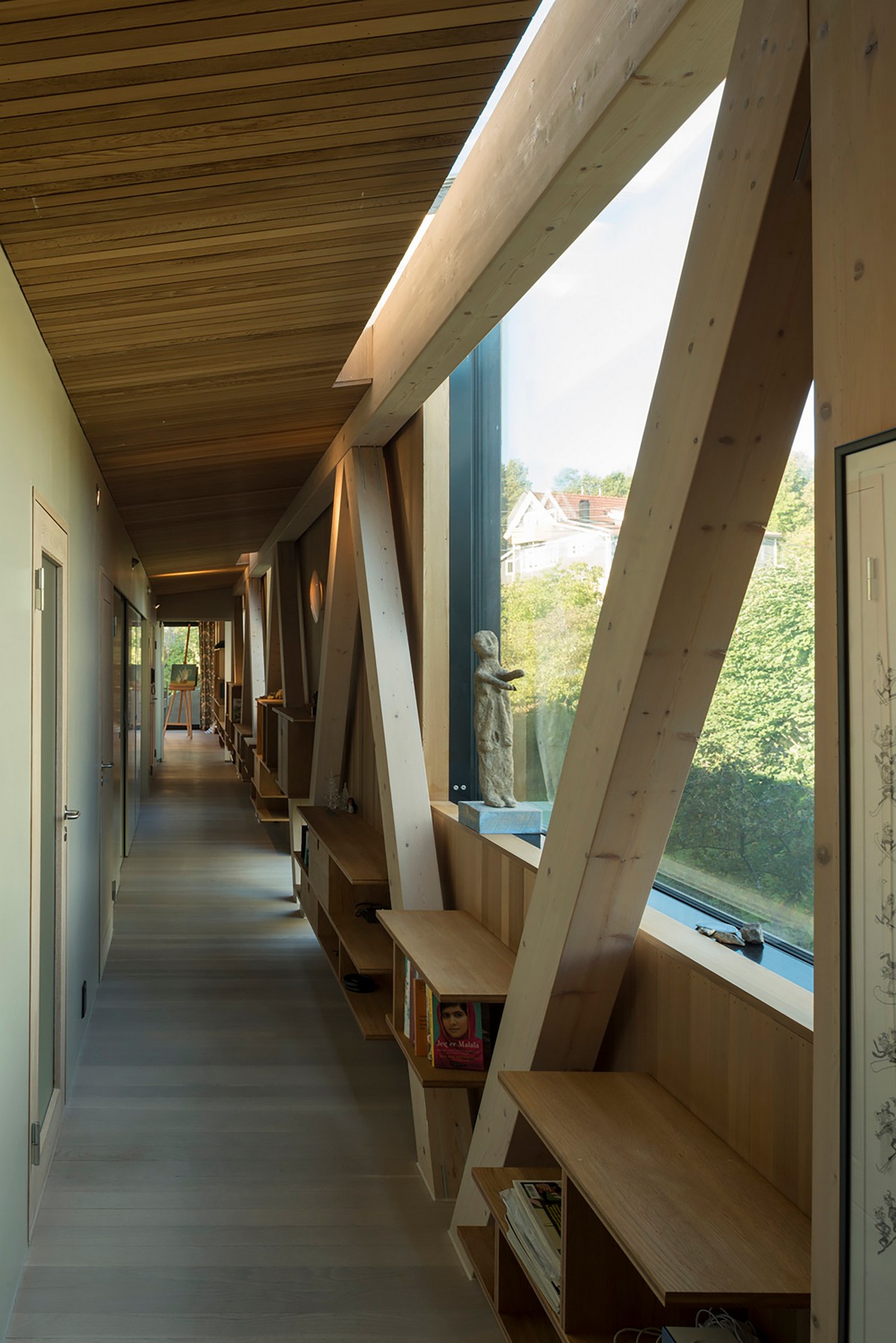 Стильный современный дом для семьи в Норвегии пространства, которая, arkitekter, имеет, Проект, следует, присутствующий, бетон, Открытый, ландшафта, окружающего, линиям, лестницами, Потолок, смягчает, переходами, другом, соединенные, полупланы, области
