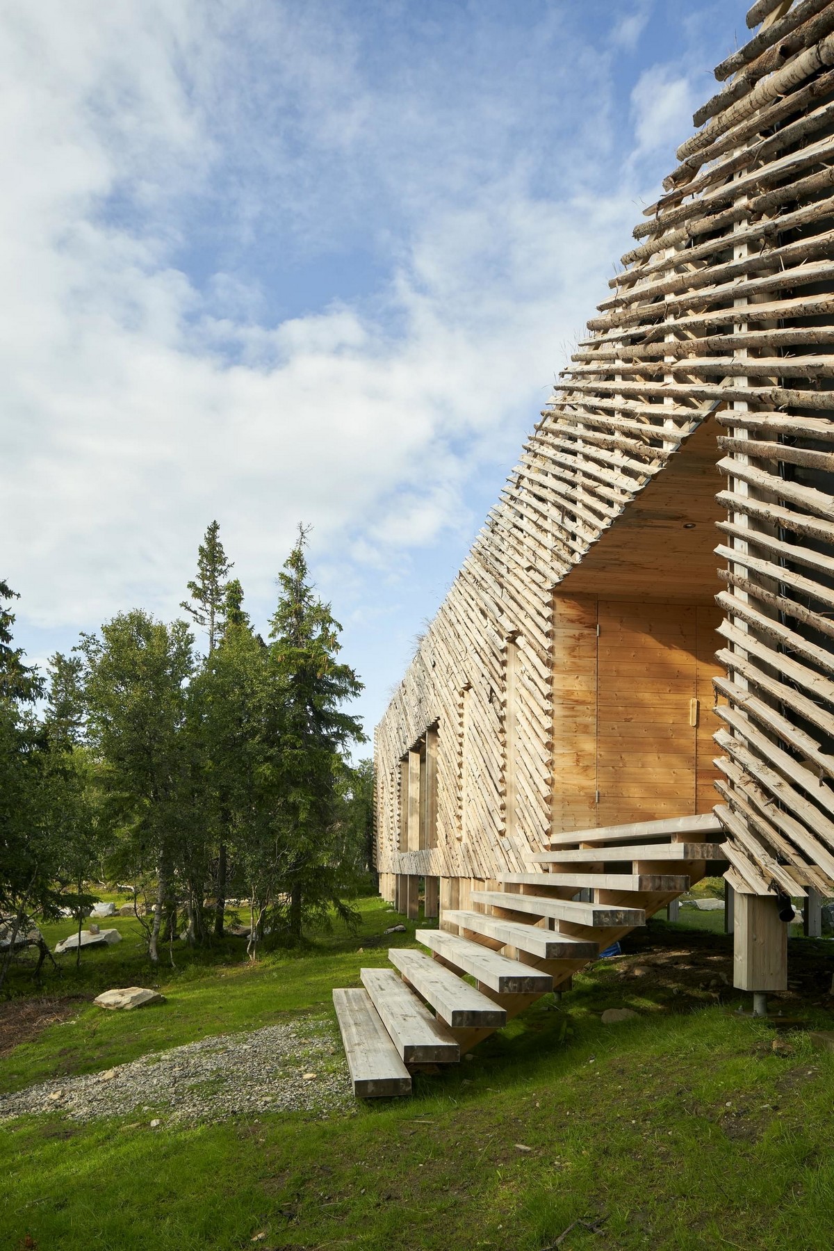 Загородный дом в горах Норвегии часть, полностью, можно, гостиную, иногда, которые, время, дополнительным, домика, Квитфьелла, деревом, которая, Норвегии, является, гладкая, сочетается, шероховатость, отвлекающих, внешнего, факторов