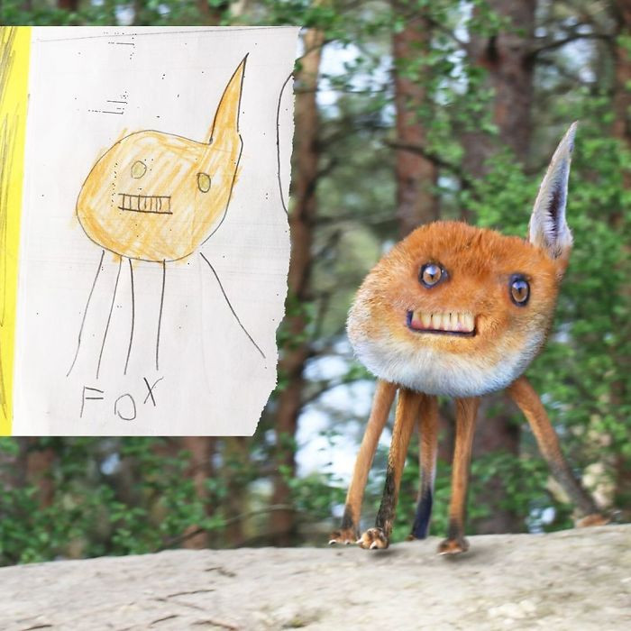 Как бы выглядели в реальности животные с детских рисунков