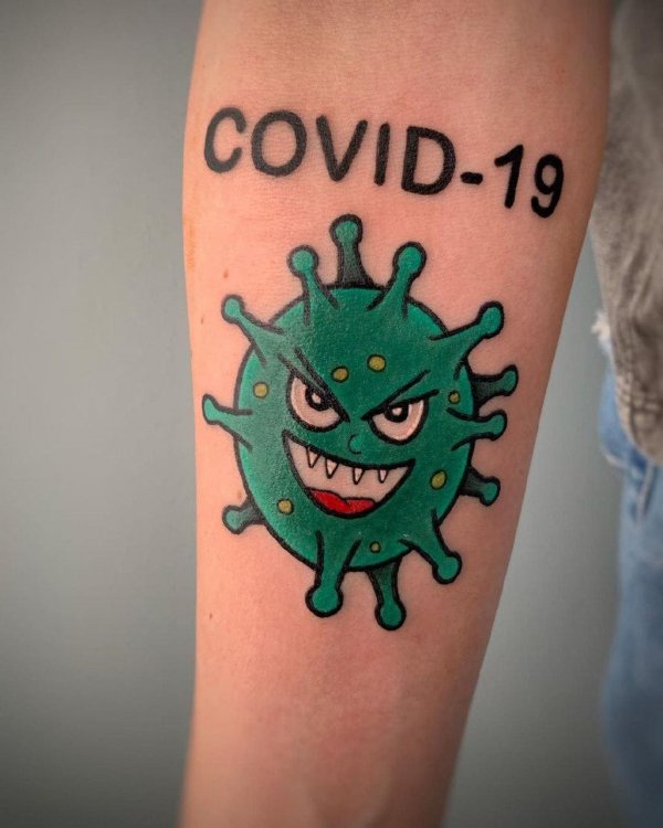 Креативные татуировки на память о коронавирусе