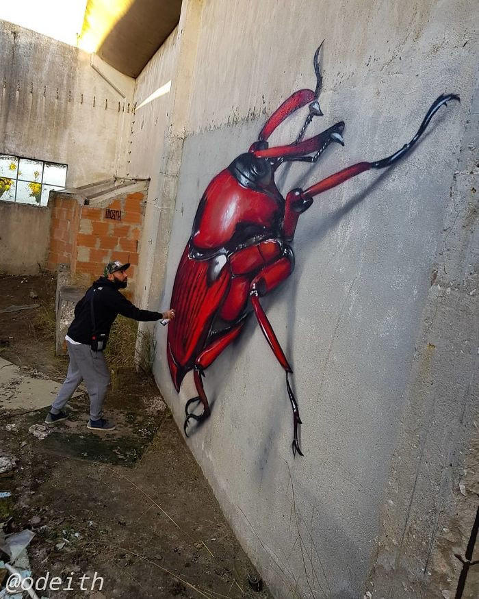 Удивительные 3D-граффити от португальского уличного художника