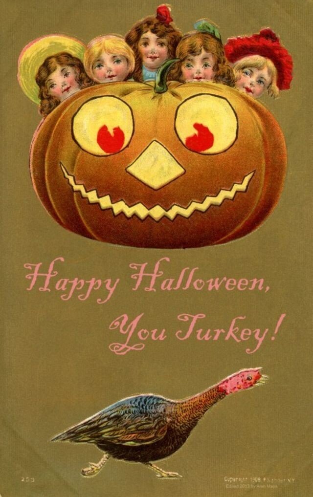 Подборка классных открыток на Хэллоуин начала 20 века