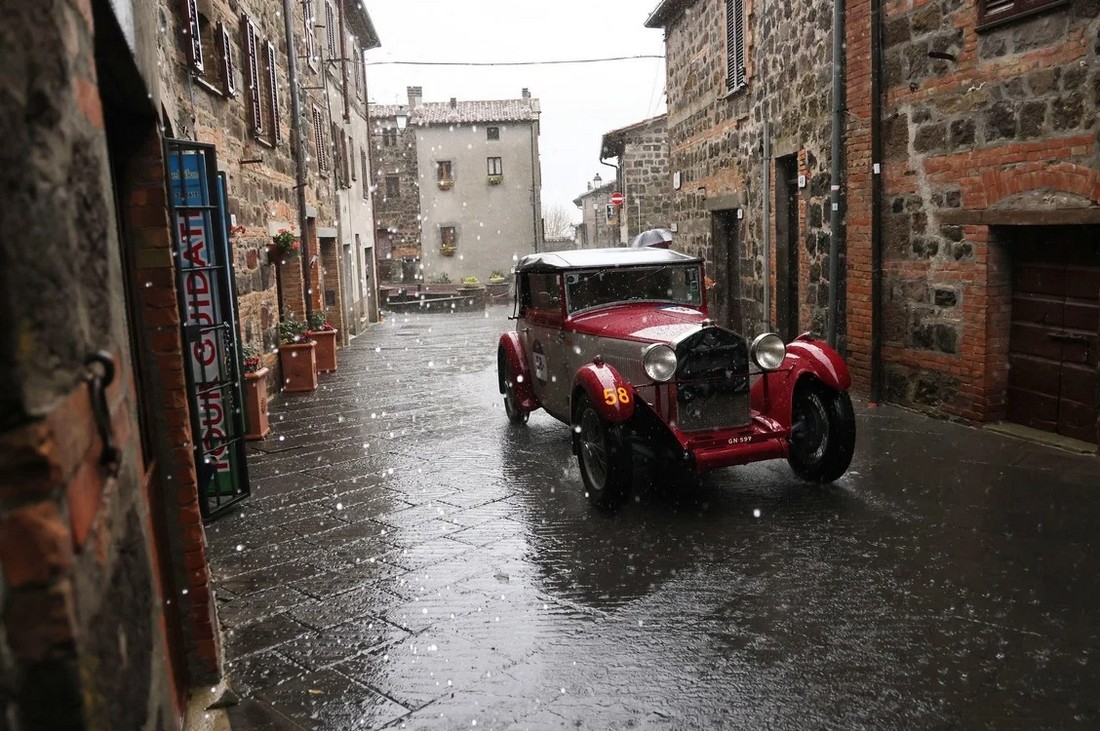 Ралли старинных автомобилей Mille Miglia в Италии