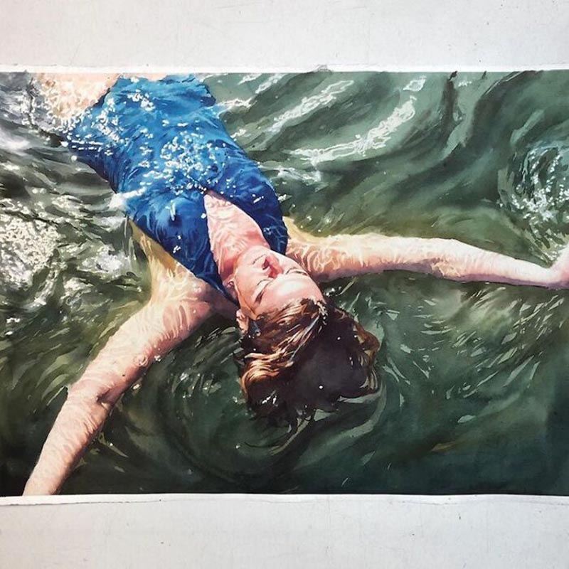 Реалистичные акварельные картины с водой от Маркоса Беккари