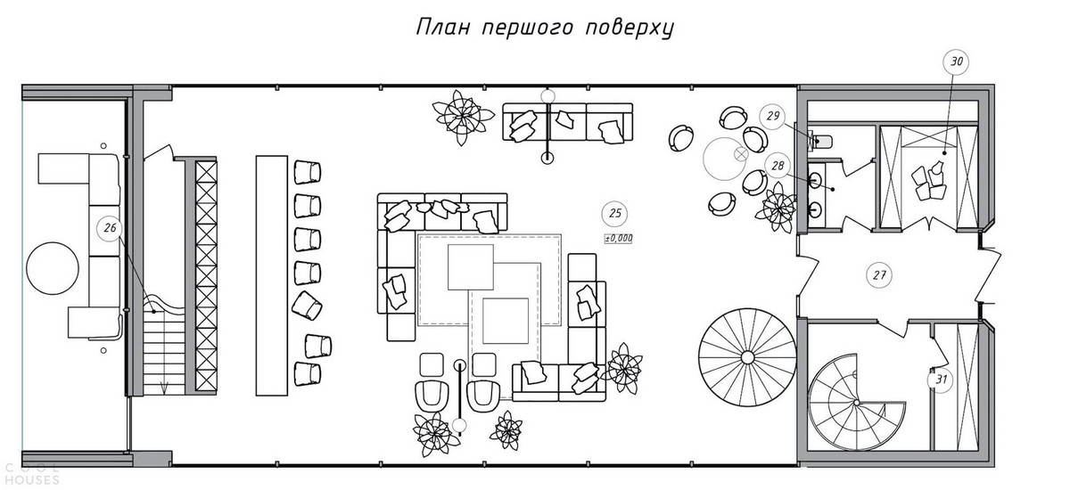 Минималистский частный дом в Киевской области Сергея, Futago, проекта, Махно, помещения, которые, который, расположена, индивидуальный, художников, авторские, ночь», «День, спальне, бетона, напоминают, украинских, стены, метров, спальни