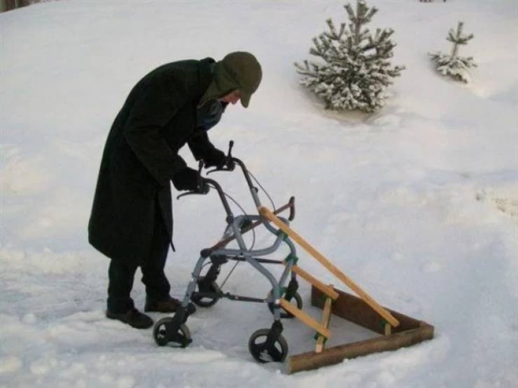 Креативный снегоуборочный транспорт