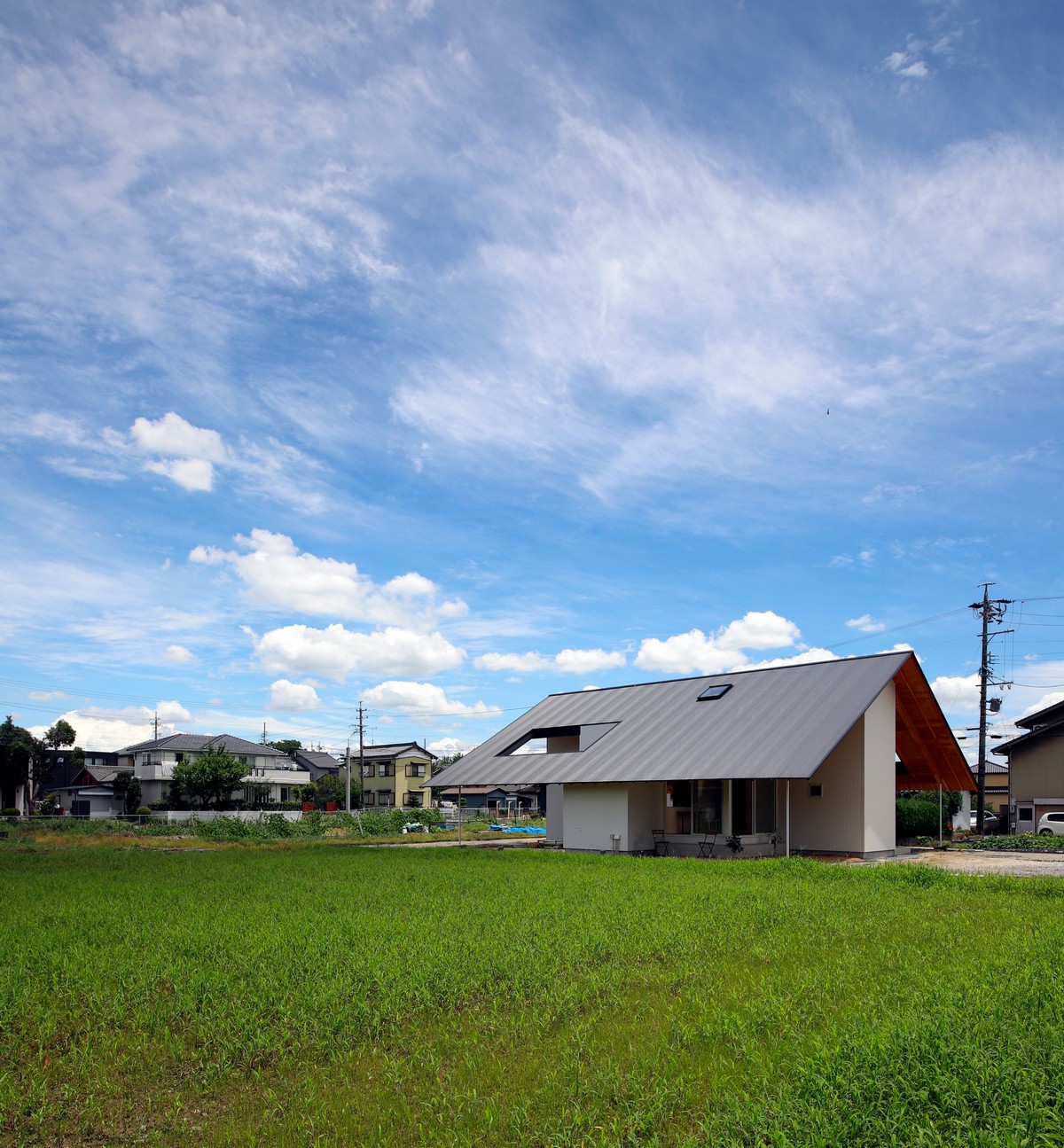 Сельский деревянный дом в Японии окружающую, среду, Katsutoshi, между, проекте, Sasaki, сельхозугодья, комнат, пространство, глубиной, карниз, пространством, внутренним, узким, крышей, Путем, переосмысления, размещен, перевернут, Насколько