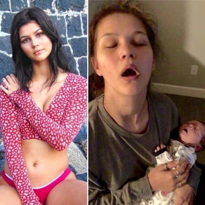 Честные снимки от родителей до и после рождения детей
