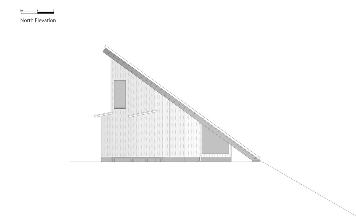 Дом с односкатной крышей в Японии большой, гостиной, крышей, котором, также, архитекторы, подпорной, которая, блоком, места, место, построить, Гакуэнмаэ, открытая, чтобы, пологий, части, стороны, здания, столовой