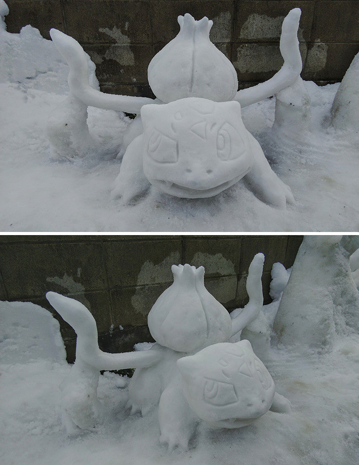 Творения японского мастера по лепке снеговиков