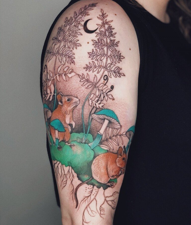 Классные хипповскихе татуировки от польской тату-художницы