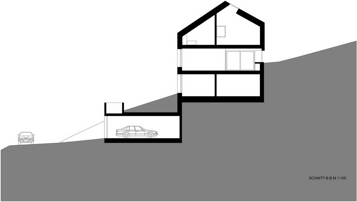 Семейный дом с двухскатной крышей на склоне в Швейцарии склоне, черепицей, крышей, крутом, который, время, через, досками, внутри, Простая, двускатная, покрыта, крыша, белыми, кедровой, долговечность, которой, превосходит, серебристую, еловыми