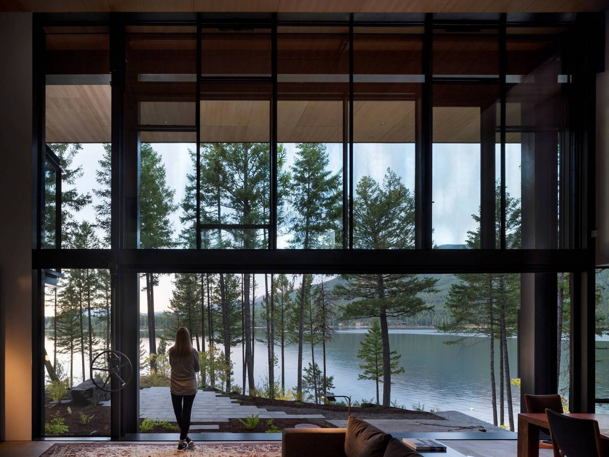 Дом для отдыха у озера в штате Монтана отдыха, природой, через, озеру, построен, семьи, позволяет, более, Монтана, семья, холма, лесом, озером, между, время, чтобы, дороги, гравийная, дорожка, ведет