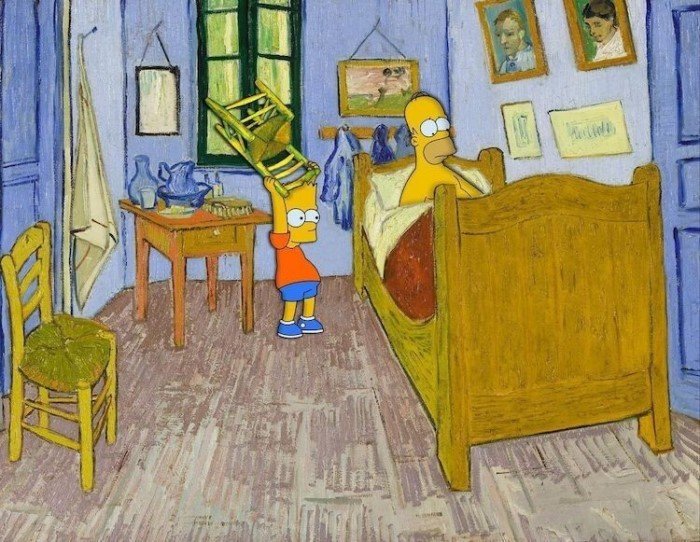 Поклонник мультсериала Симпсоны переосмысливает классические полотна