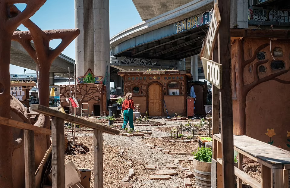 Жители Окленда построили комплекс для бездомных под эстакадой