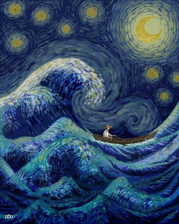 Иранский художник изображает жизнь Ван Гога в характерном стиле