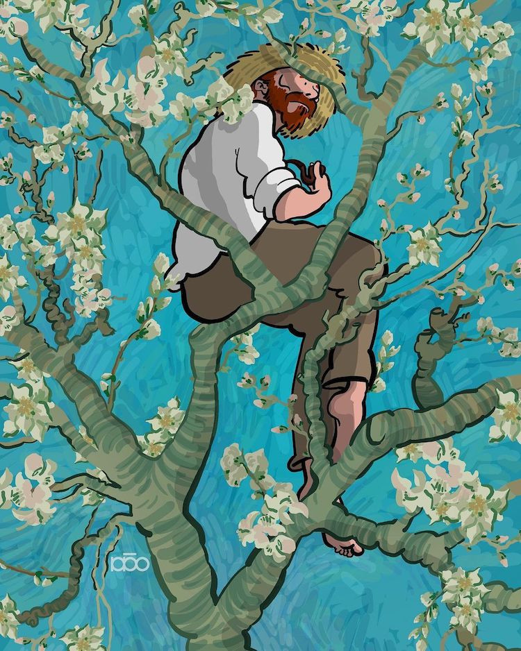 Иранский художник изображает жизнь Ван Гога в характерном стиле