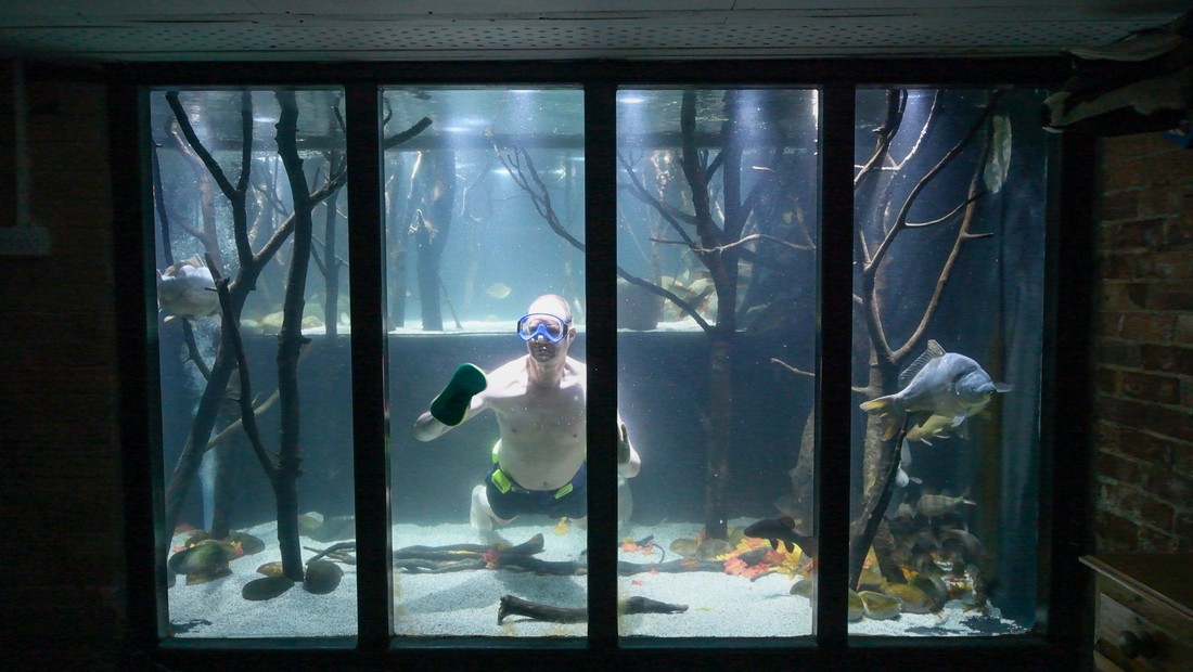 Британец ненавидит телевизор и превратил дом в гигантский аквариум 