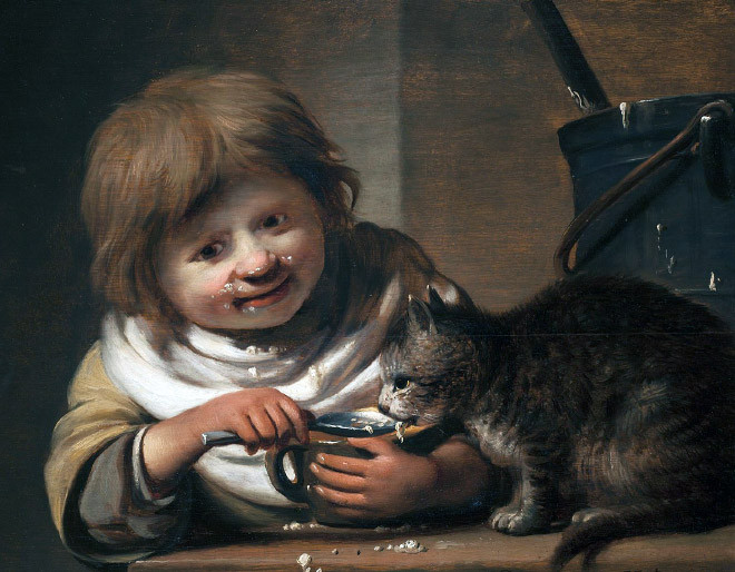 Люди эпохи Возрождения кормили котов с ложечки