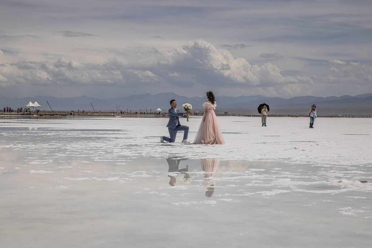 Соленое озеро Чака в Китае