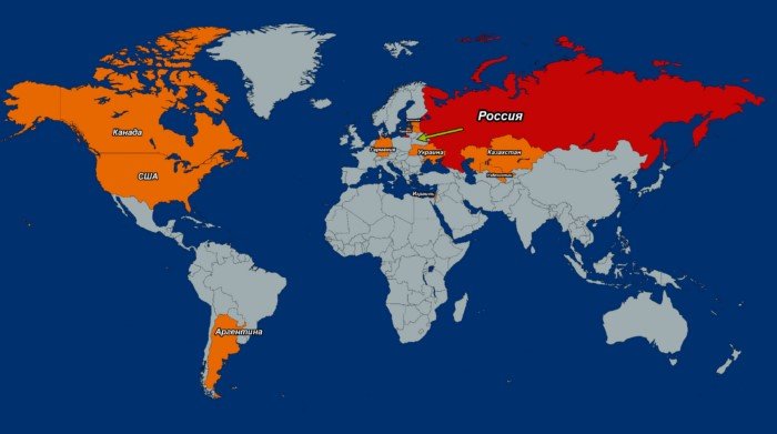 Крупнейшие диаспоры русских в других странах