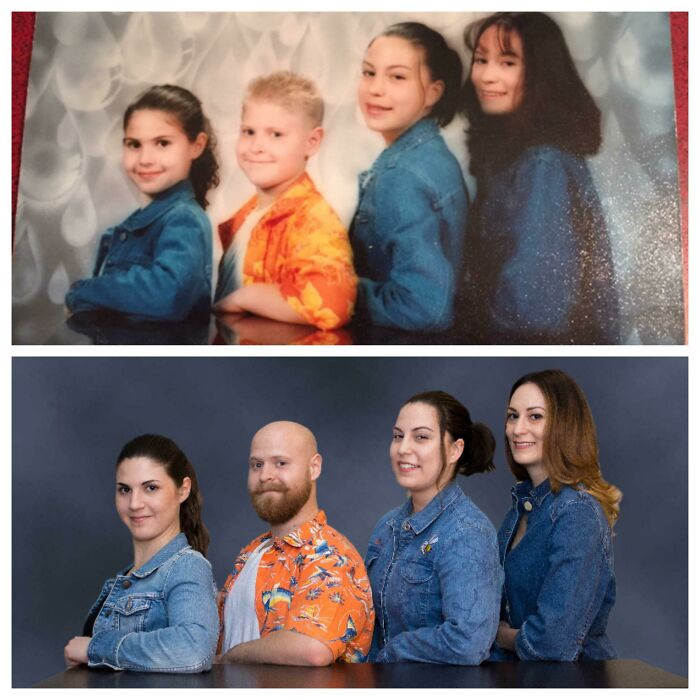 Они воссоздали свои старые семейные фотографии