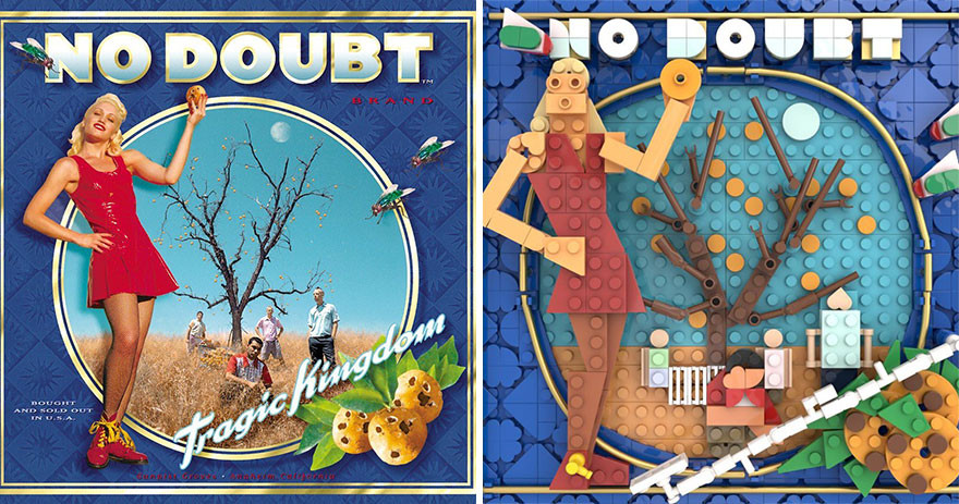 Обложки известных музыкальных альбомов из LEGO