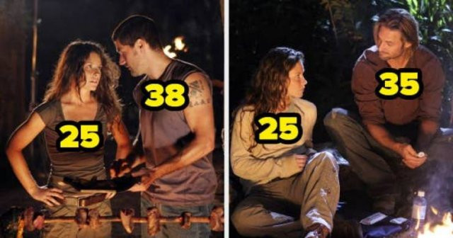 Разница в возрасте между актёрами, которые сыграли пары