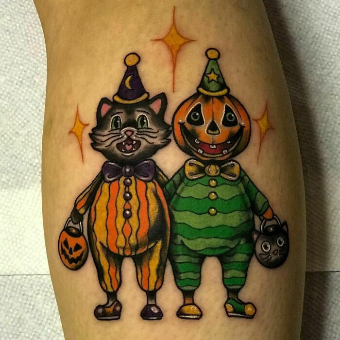 Необычные татуировки в стиле Хэллоуина