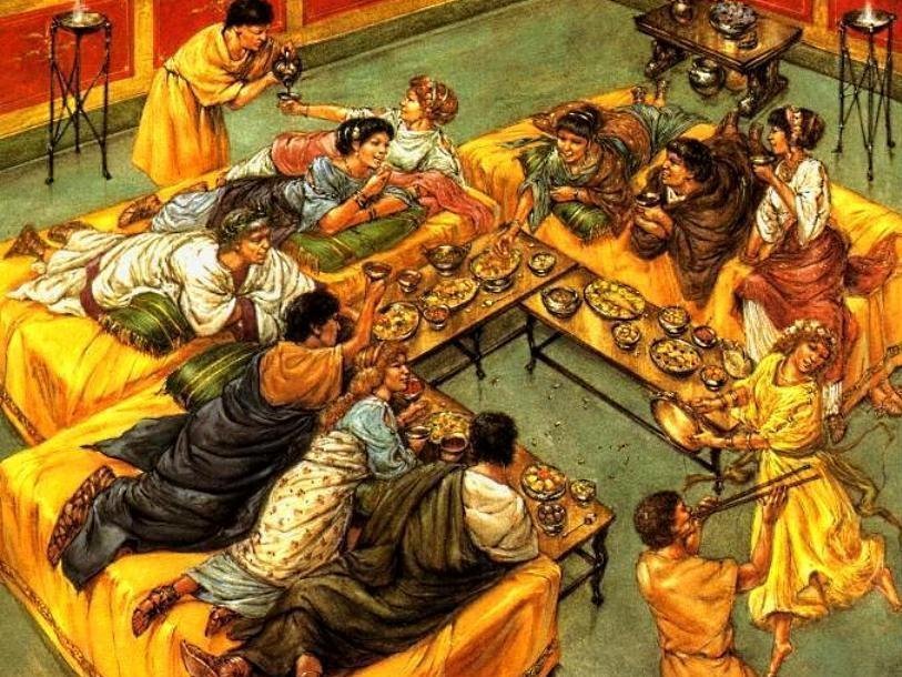 Почему древние римляне и греки ели именно лежа?