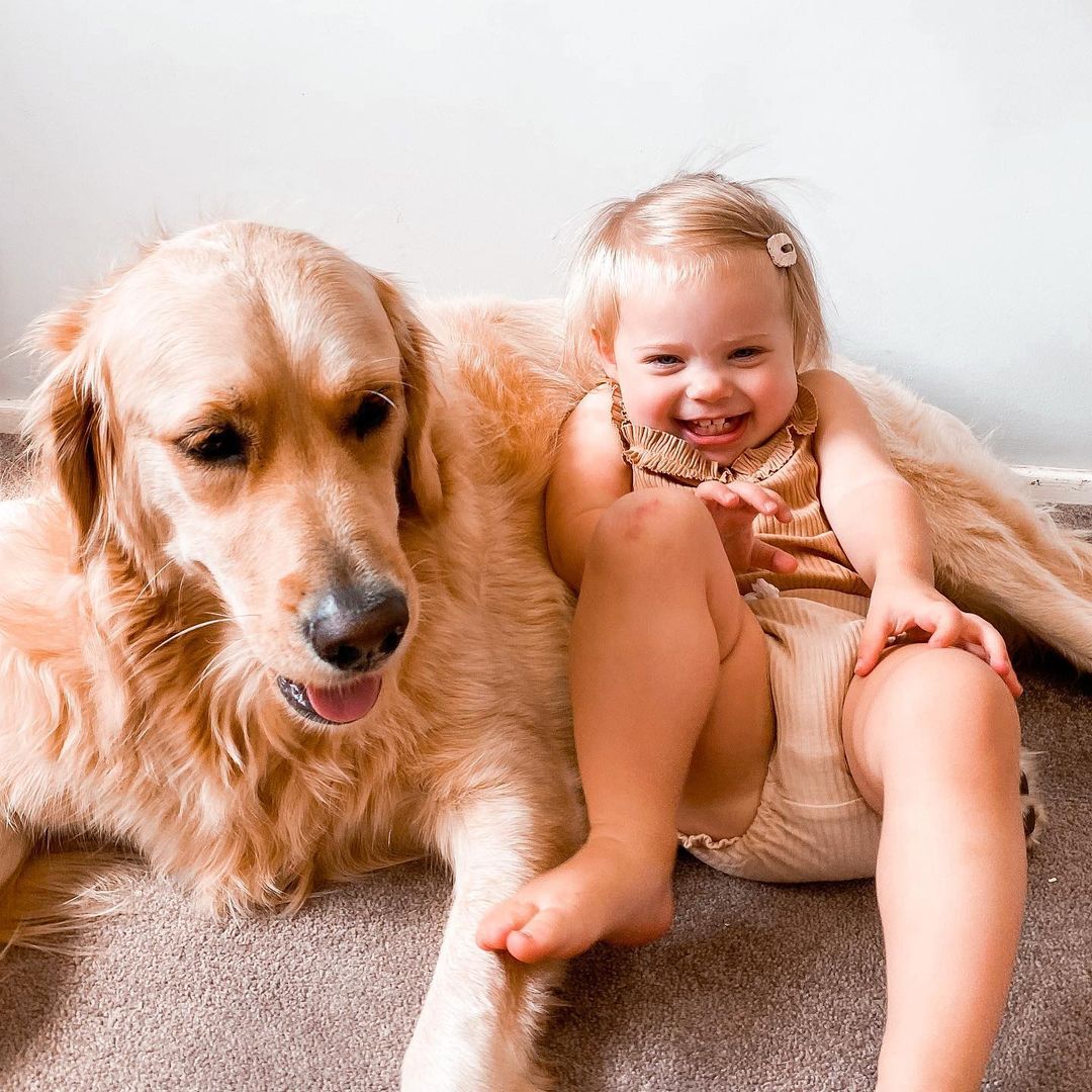 Дружба маленькой девочки и её большой собаки