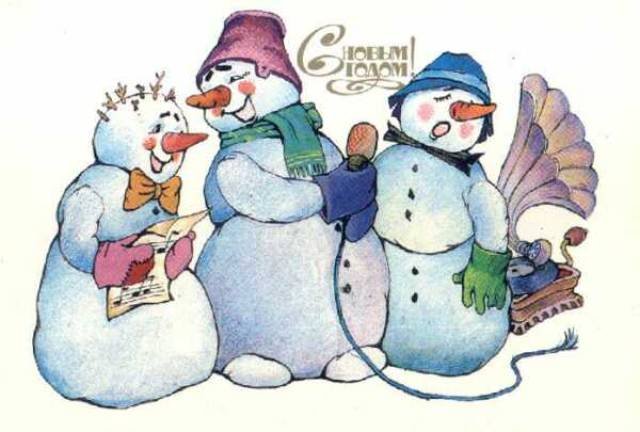 Новогодние снеговики на открытках создают праздничное настроение Разное