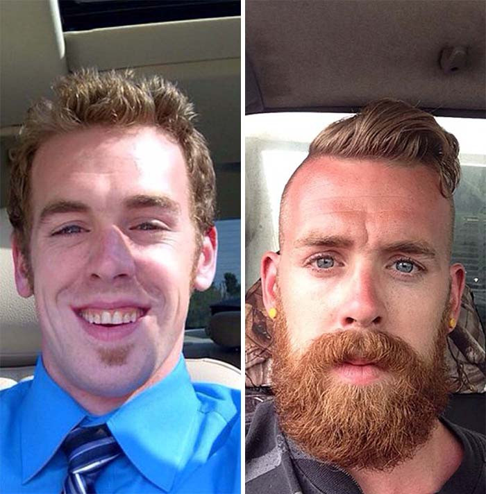Снимки мужчин до и после того, как они отрастили себе бороды