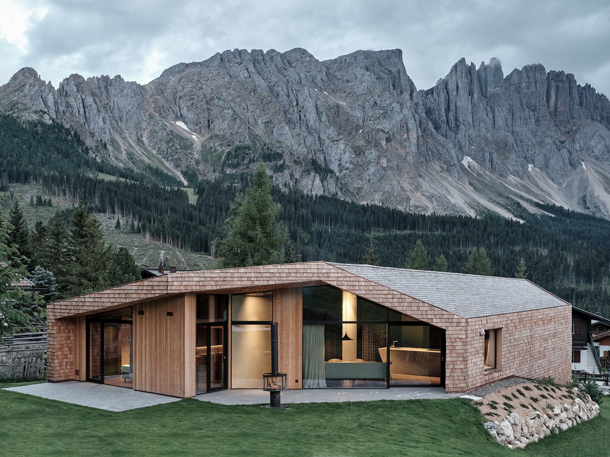 Альпийский двухуровневый горный дом в Италии пространство, теплом, спальни, связь, отдыха, стороны, могут, Проект, панорамыОсновной, лишние, детали, погрузиться, красоту, окружающей, альпийской, плана, занимает, социальная, открытого, позволяет