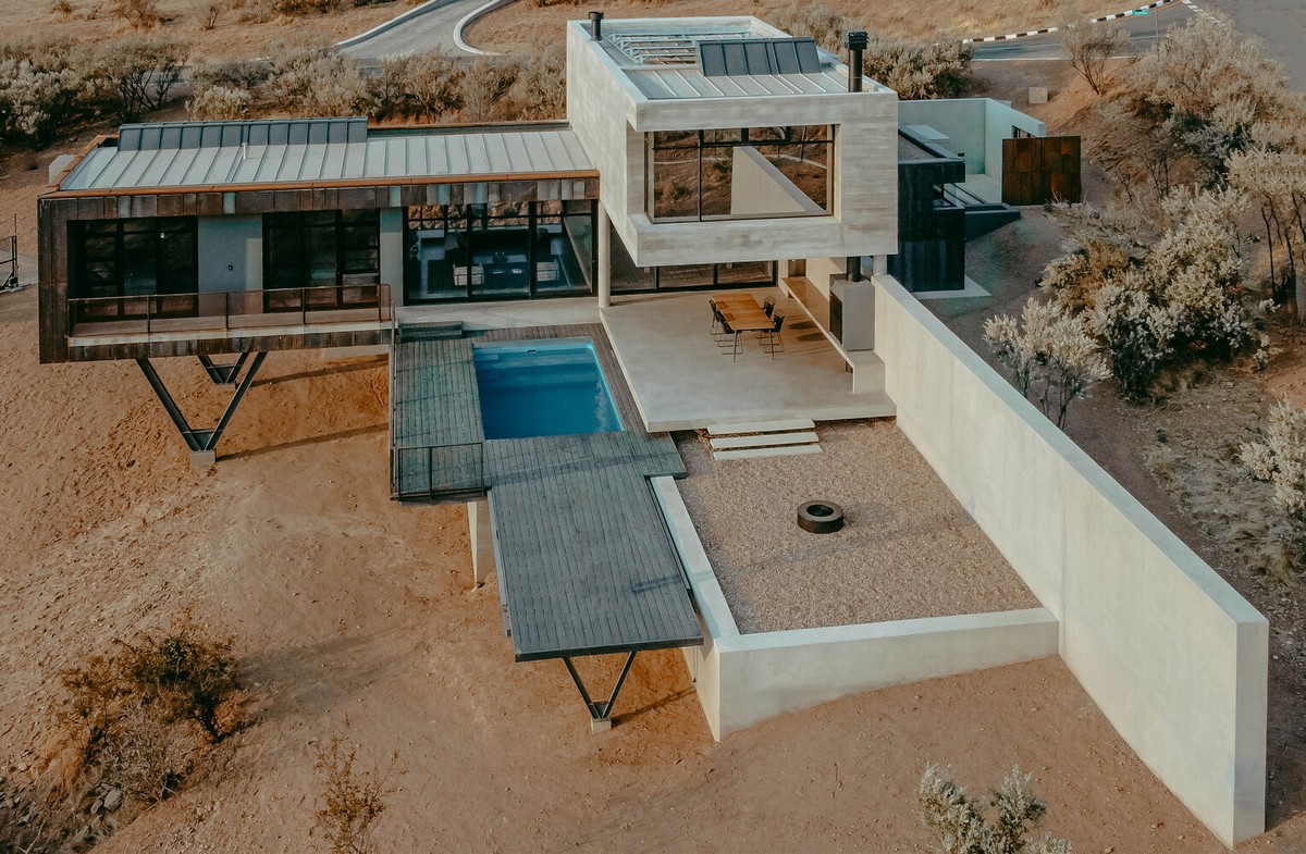 Современная трехуровневая резиденция в Намибии имеет, спальни, которые, резиденция, минимизировать, общей, открытого, прогиб, время, собственную, патио, этаже, поместье, Steffens, этажа, которых, House, покрытием, также, Vобразной