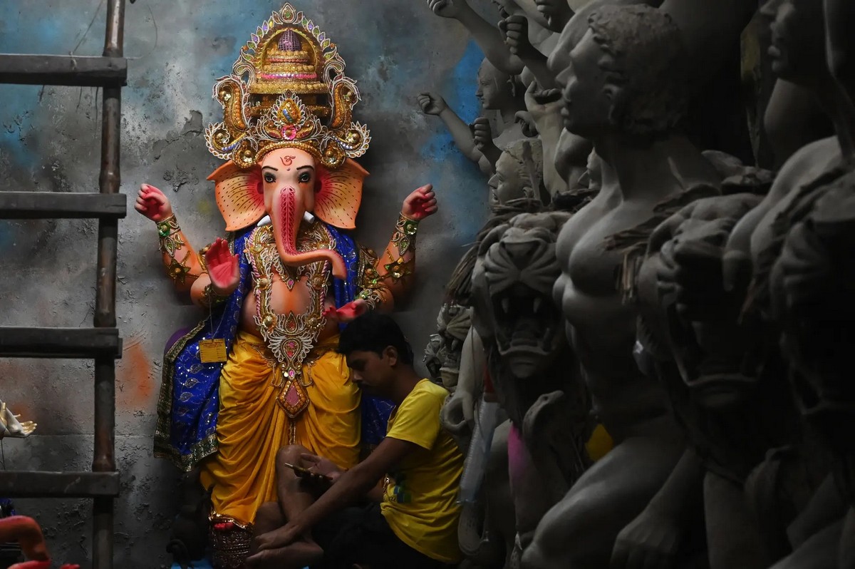Фестиваль бога-слона Ганеши в Индии