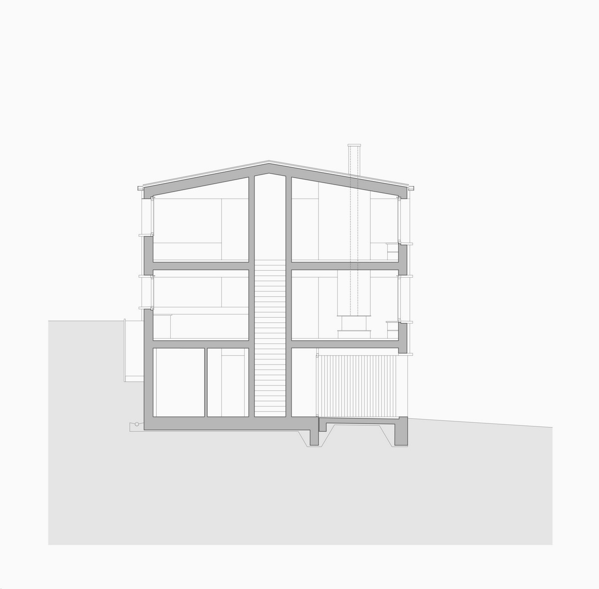 Минималистский трехэтажный дом в Швейцарии