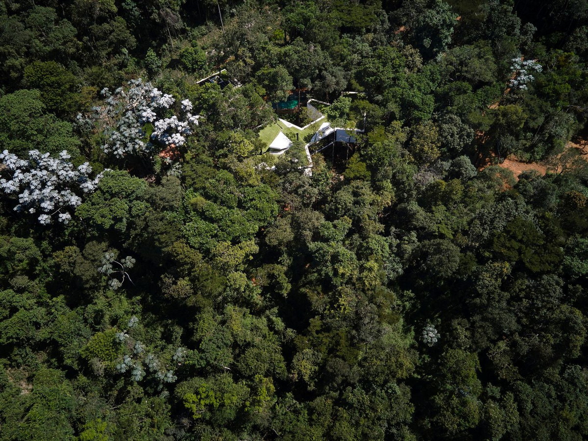 Зигзагообразная загородная вилла в тропическом лесу Бразилии
